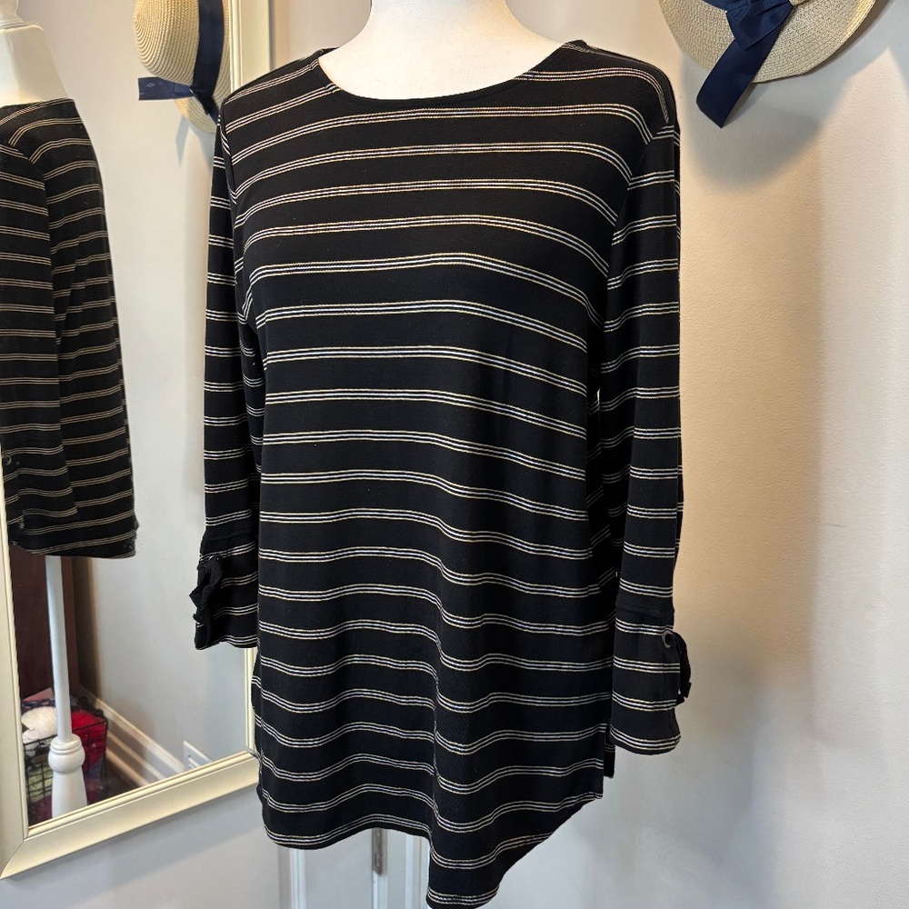 J Jill Pima Tie-Sleeve Tunic - M